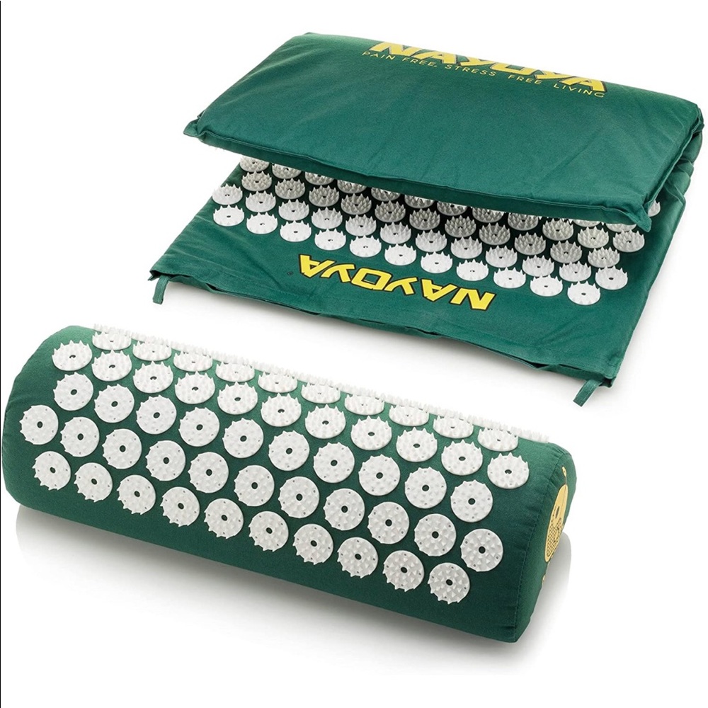 NAYOYA Neck and Back Pain Relief - Acupressure Mat and Neck Pillow Set